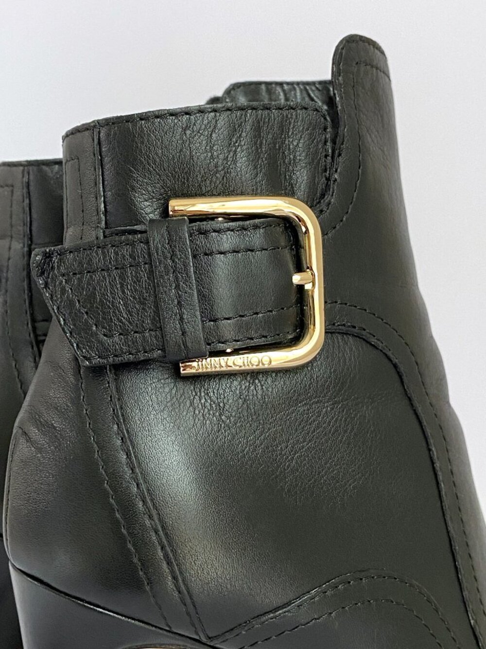 Jimmy Choo Britney 115 Black Leather Platform Ankle Boot Size EU 38.5 / US 8 - Picture 10 of 13